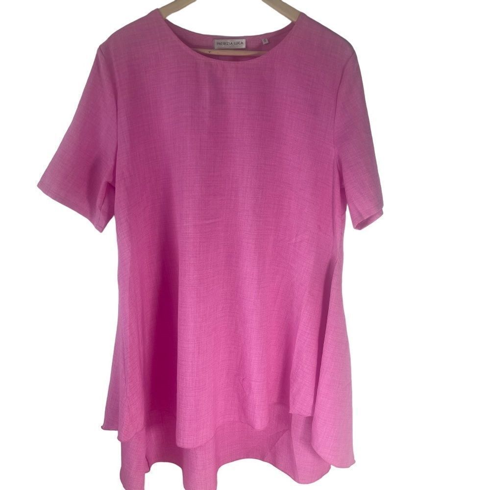 Patrizia Luca Milano Pink Woven Trapeze Style Tunic Dress‎ Sz S